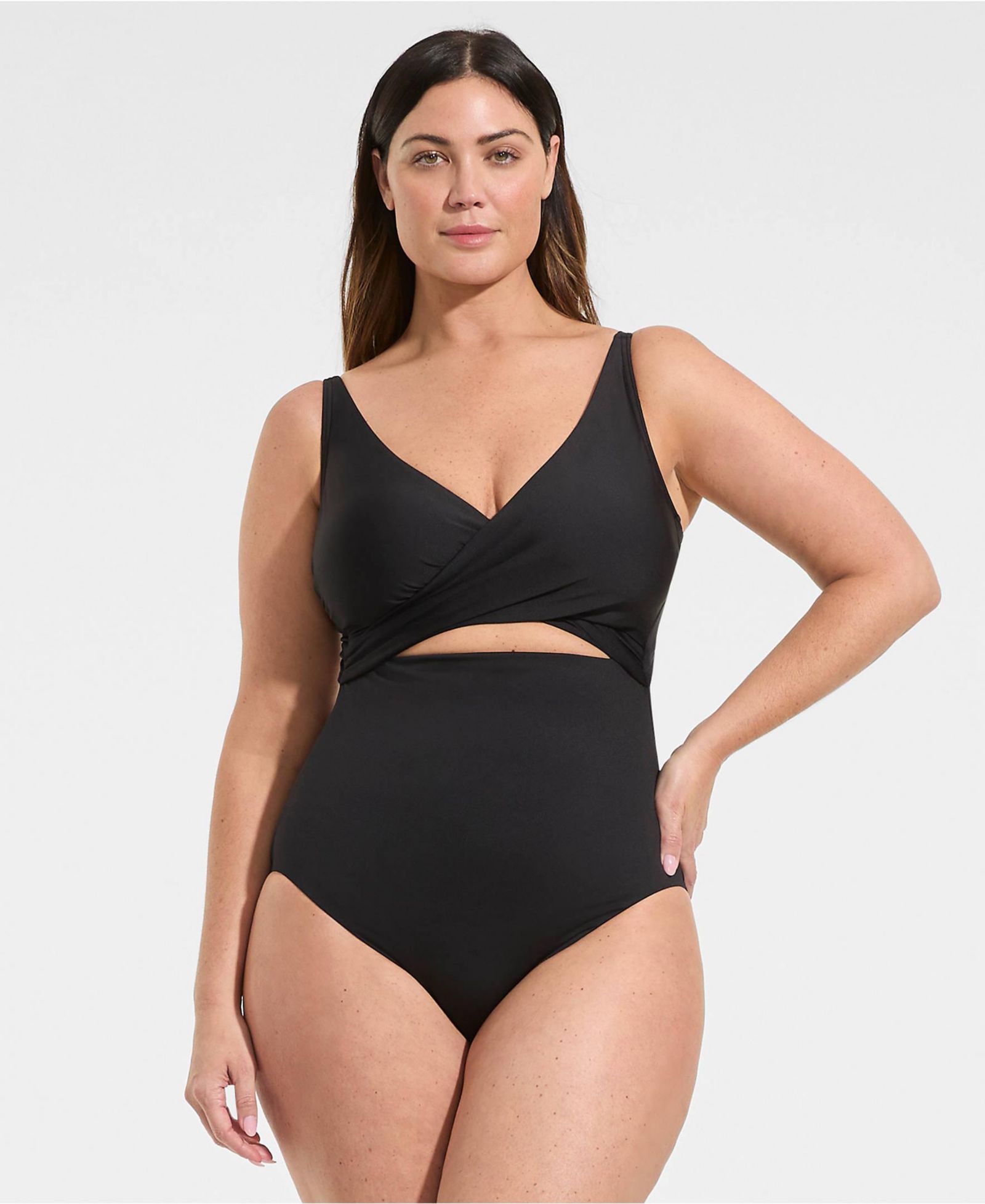 Женский слитный купальник Lands' End Wrap Monokini High Leg One Piece
