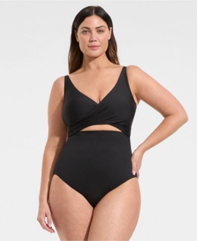 Женский слитный купальник Lands' End Wrap Monokini High Leg One Piece