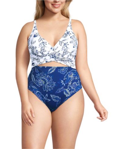 White/blue vintage floral mix