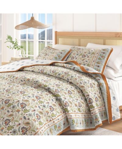 Linery and Co. Boho Floral Cotton Quilt and Sham Set