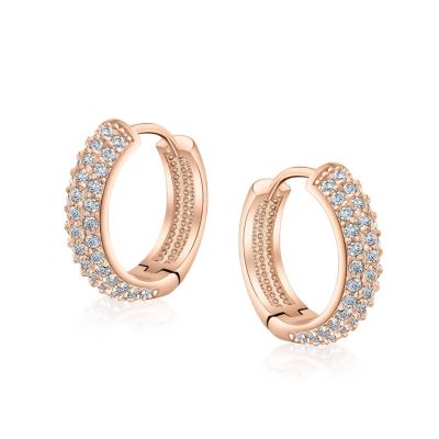 Коктейльные серьги-кольца Bling Jewelry с кубическим цирконием и черным позолоченным покрытием