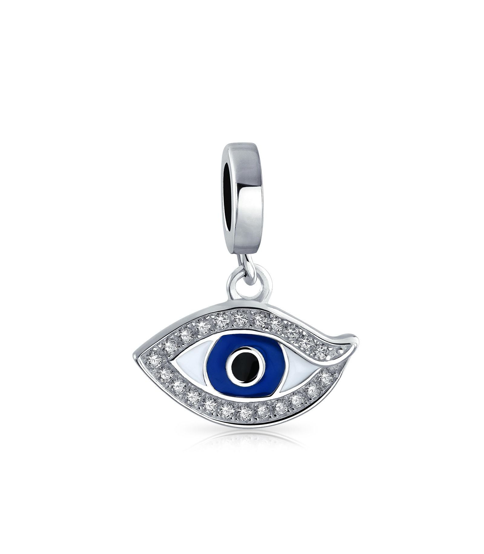 Подвеска-шарм Bling Jewelry.925 Sterling Silver Blue Evil Eye