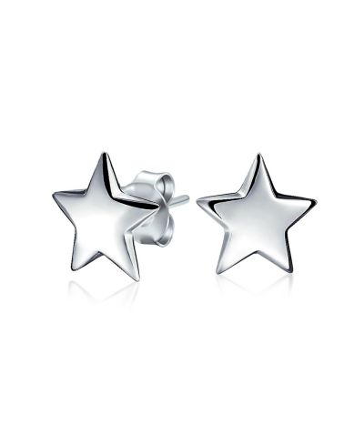 Серьги-гвоздики Bling Jewelry Patriotic Celestial Rock Puff Star.925 Sterling Silver