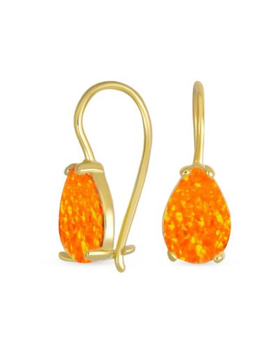 Bling Jewelry White Opal Drop Teardrop Earrings .925 Sterling Silver French Wire