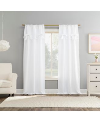 Sun Zero Emma Generation Bow Valance Semi-Sheer Rod Pocket Curtain Panel