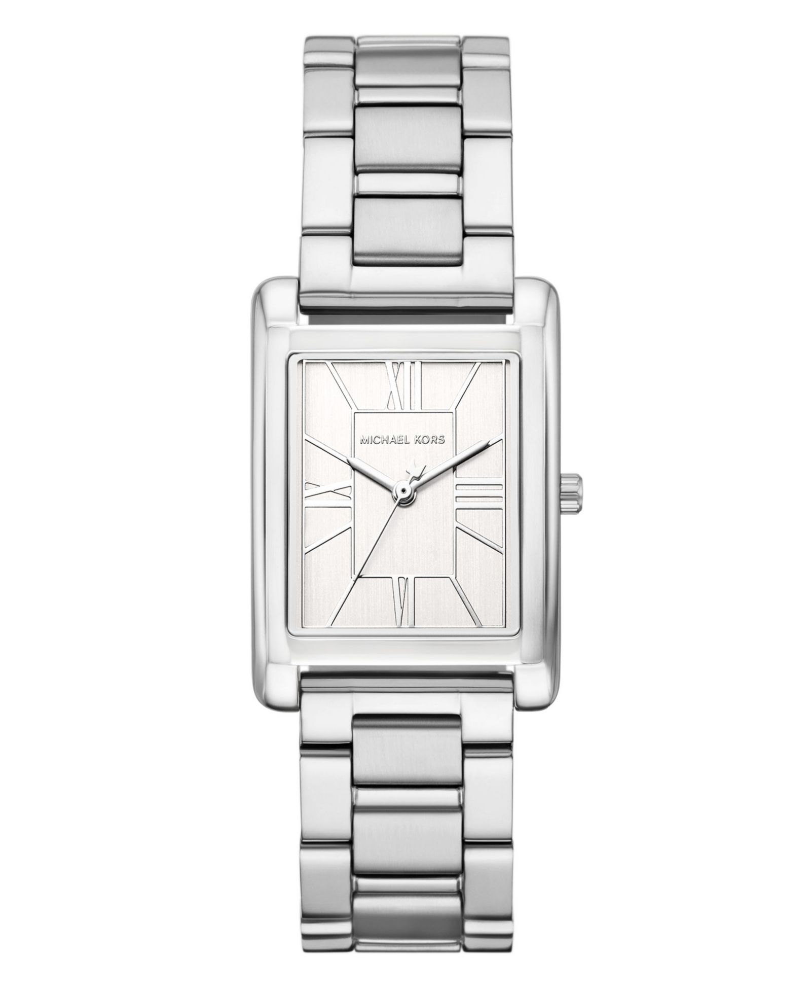 Michael Kors женские часы Essex Silver-Tone Stainless Steel, 26x36mm