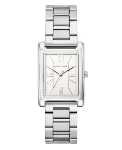 Michael Kors женские часы Essex Silver-Tone Stainless Steel, 26x36mm