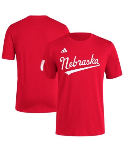 Мужская футболка adidas Scarlet Nebraska Huskers Fresh Wordmark