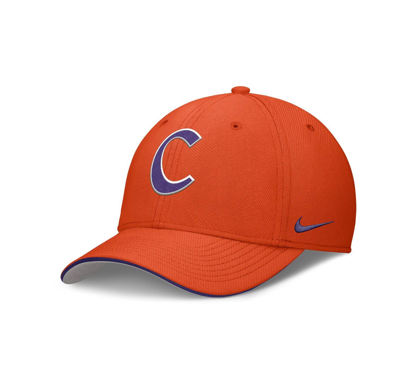Мужская кепка Nike Clemson Tigers 2025 Dugout Coaches Rise Swoosh Performance Flex Orange