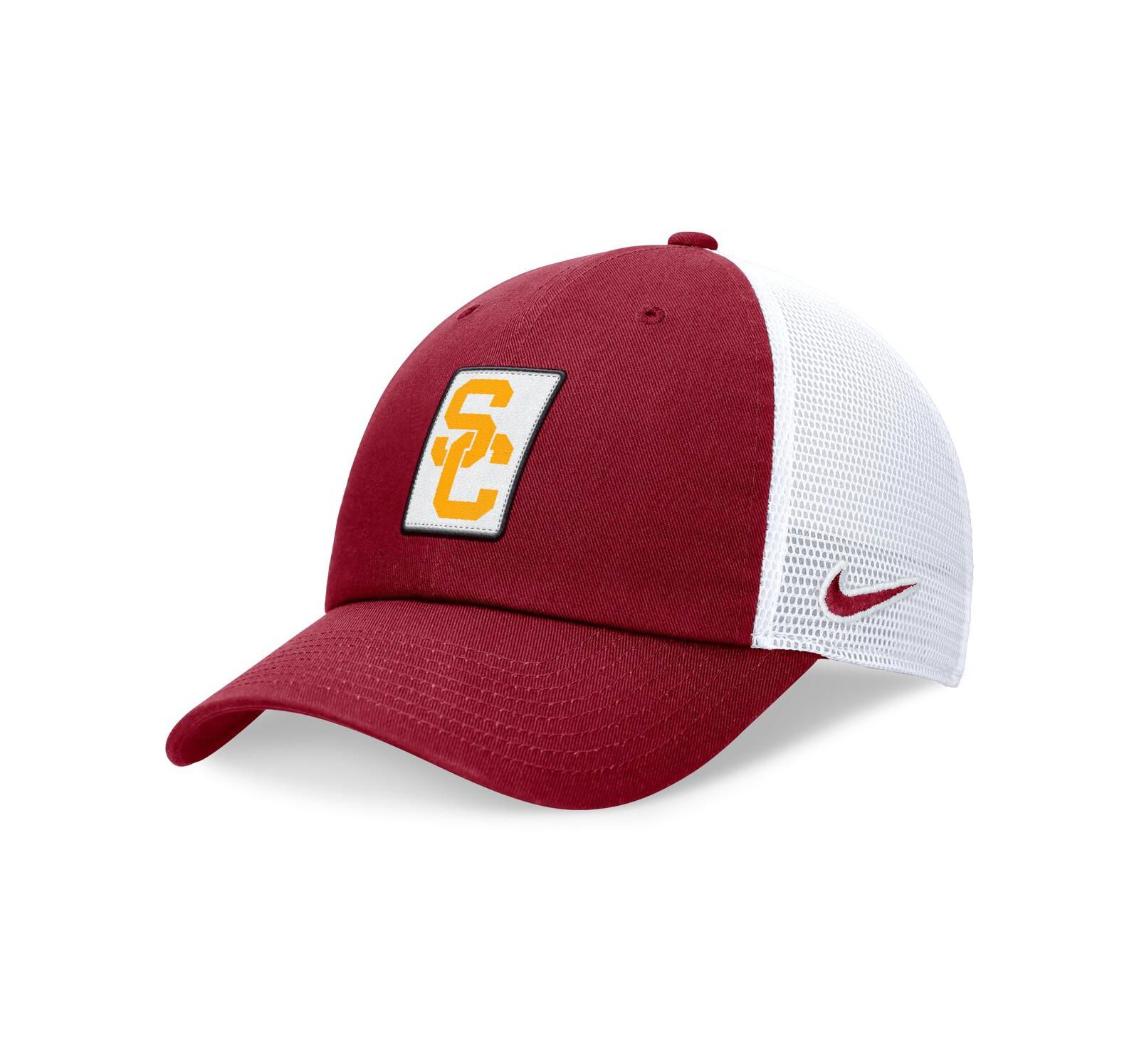 Nike Мужская бейсболка USC Trojans Primetime Club Trucker регулируемая Cardinal/White
