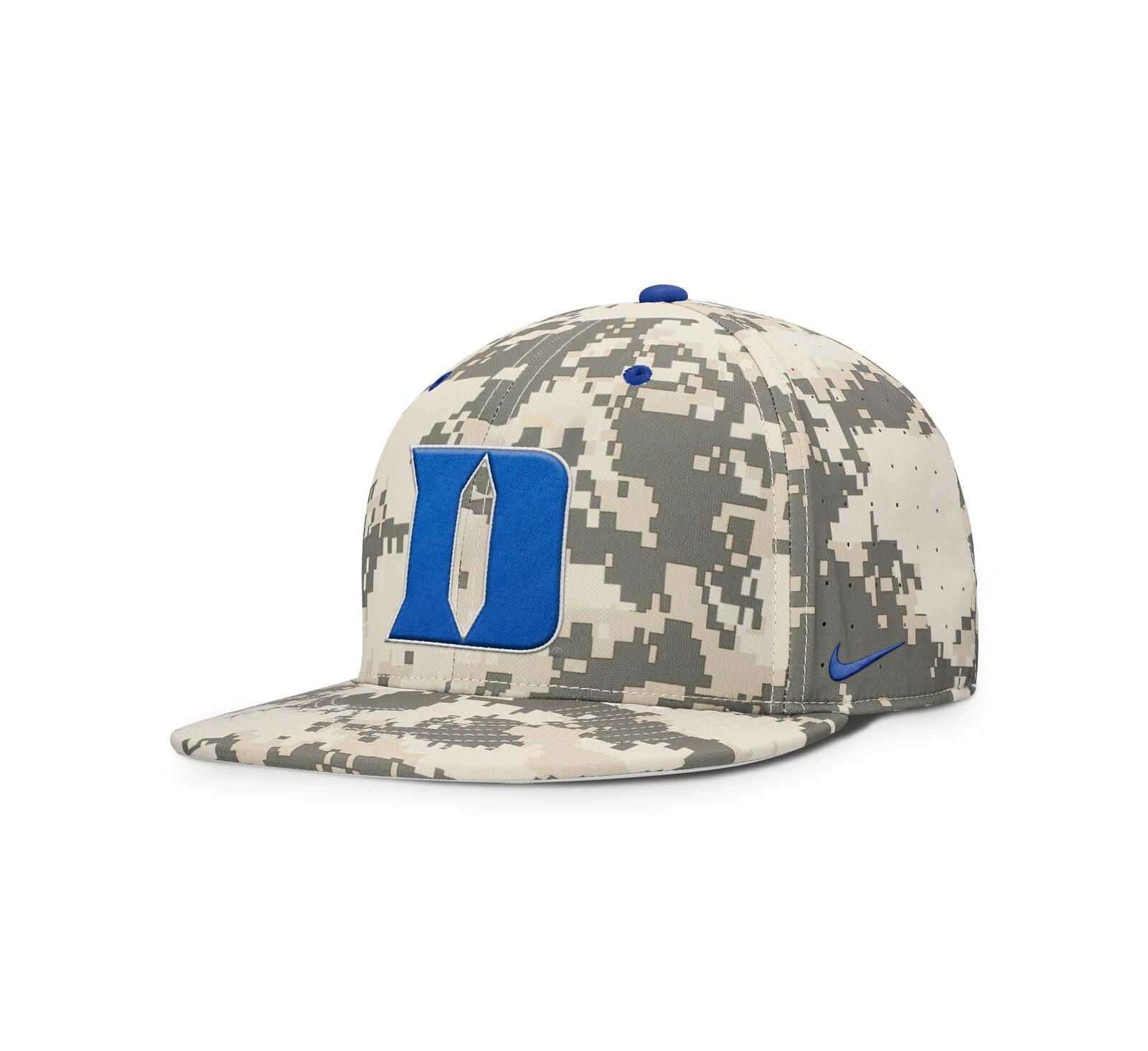 Мужская кепка Nike Digital Camo Duke Blue Devils 2025 Dugout True Performance Fitted