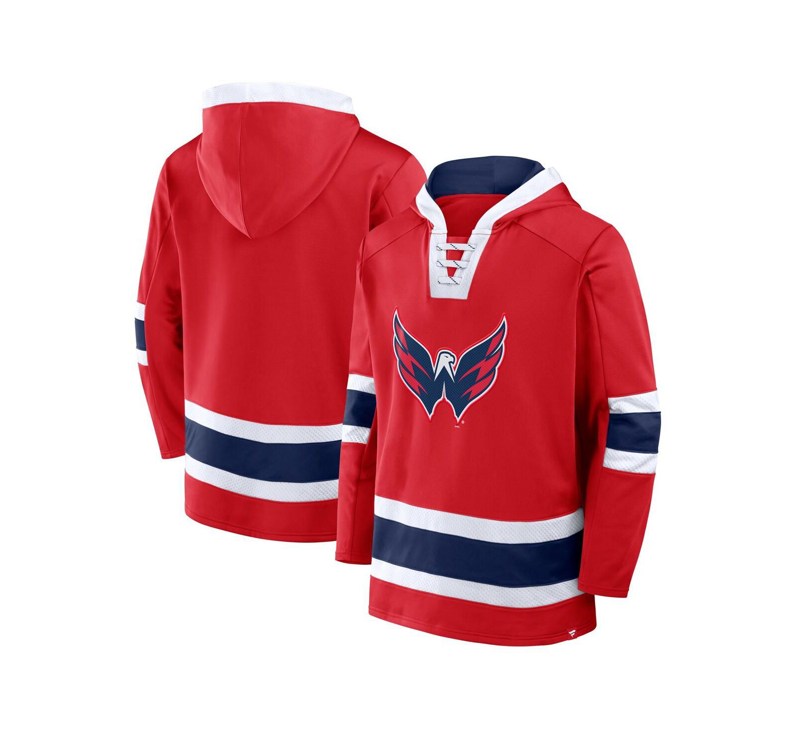 Мужское худи Fanatics Red Washington Capitals Inside Line Fleece Pullover