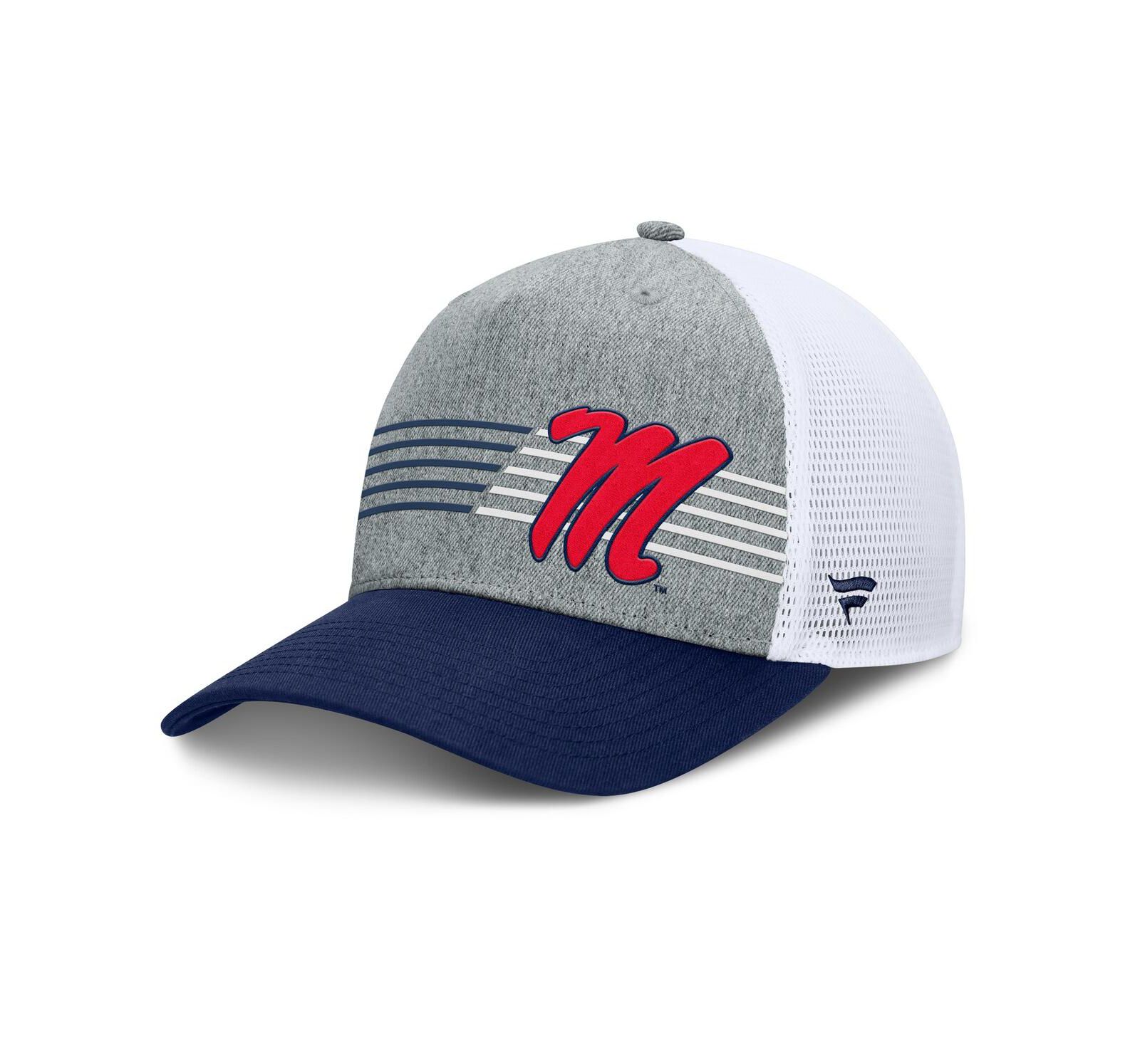 Fanatics Мужская кепка trucker Ole Miss Rebels, серо-синяя, регулируемая