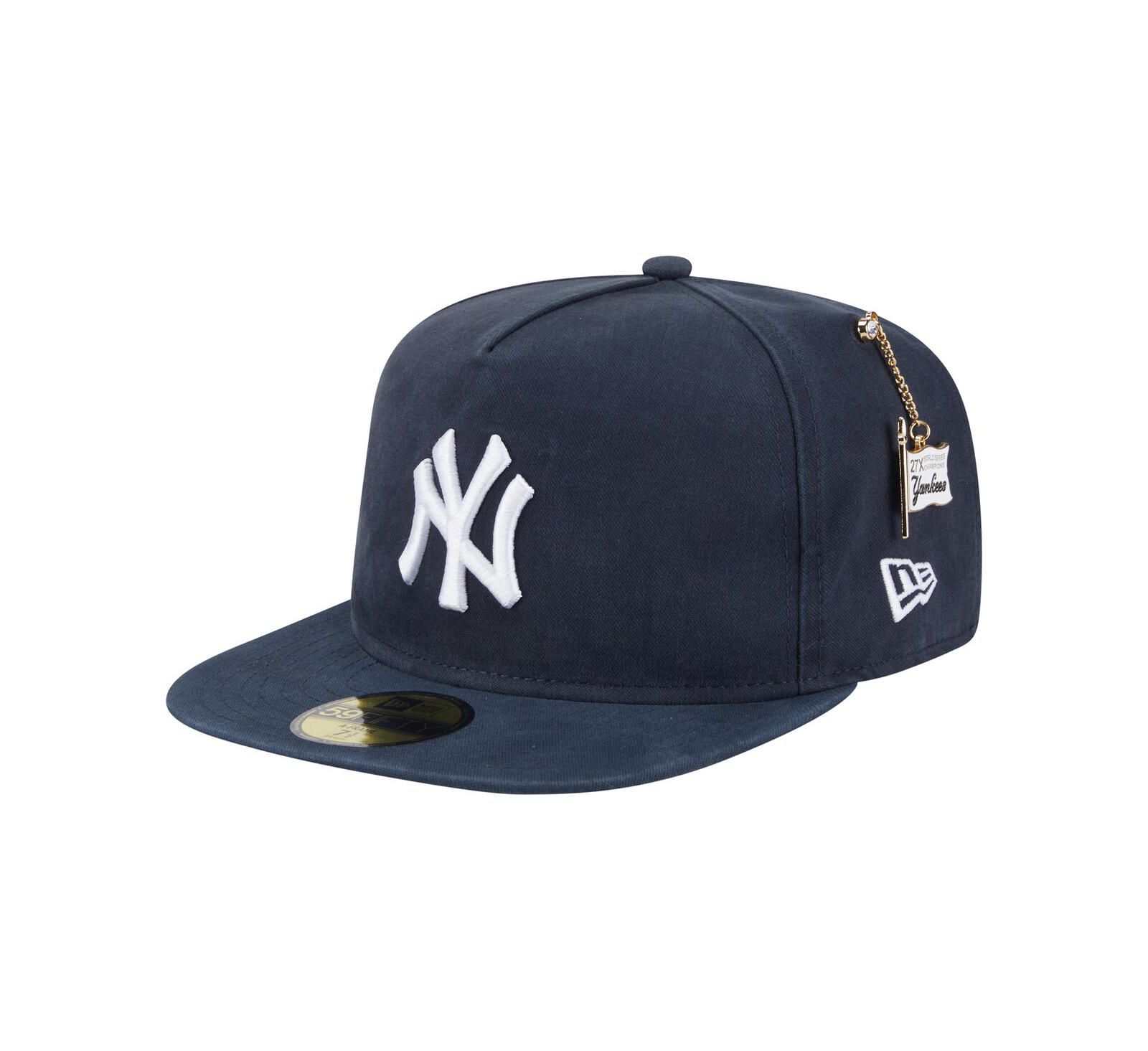 New Era Men's Navy New York Yankees Championship Side Flag A-Frame 59FIFTY Fitted Hat