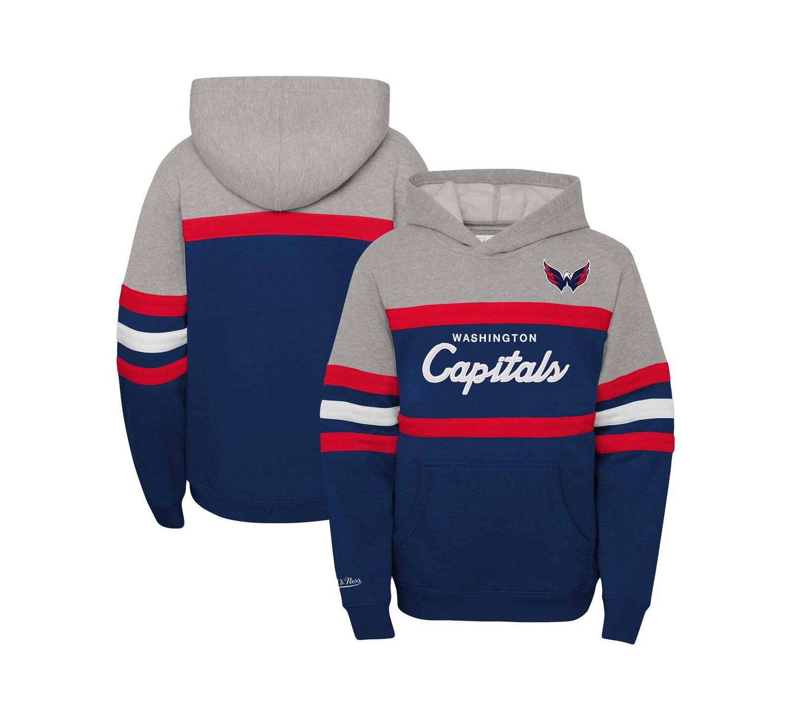 Mitchell & Ness худи pullover для мальчиков и девочек Navy Washington Capitals Head Coach