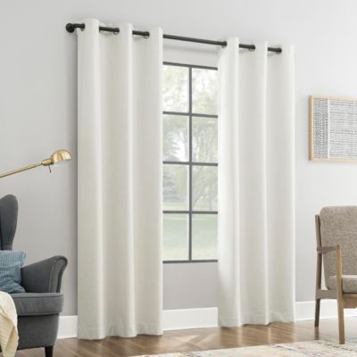Штора Sun Zero Aldwin Slub Texture Magnetic Closure 100% Blackout Grommet Curtain Panel