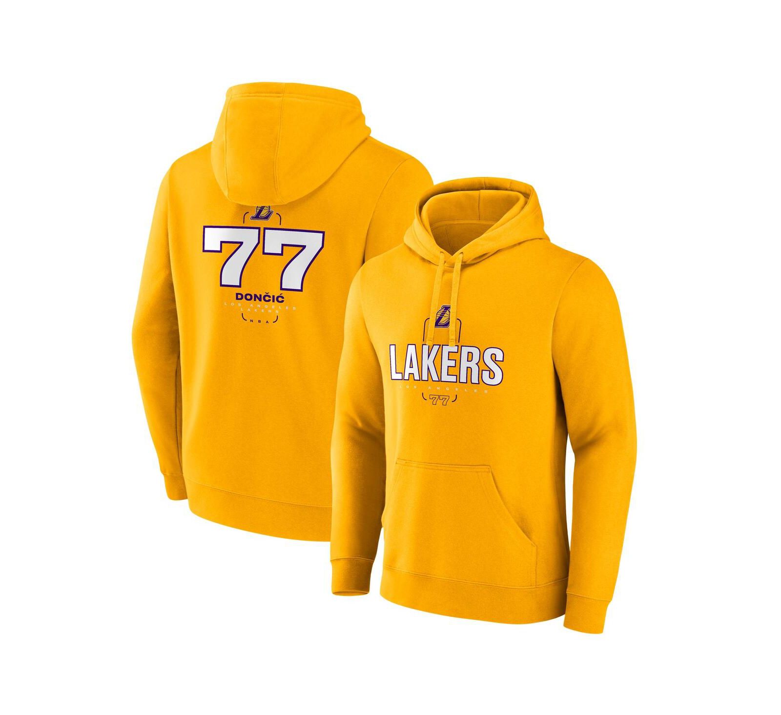 Fanatics Мужская толстовка Luka Doncic Gold Los Angeles Lakers Icon Behind the Back Name & Number