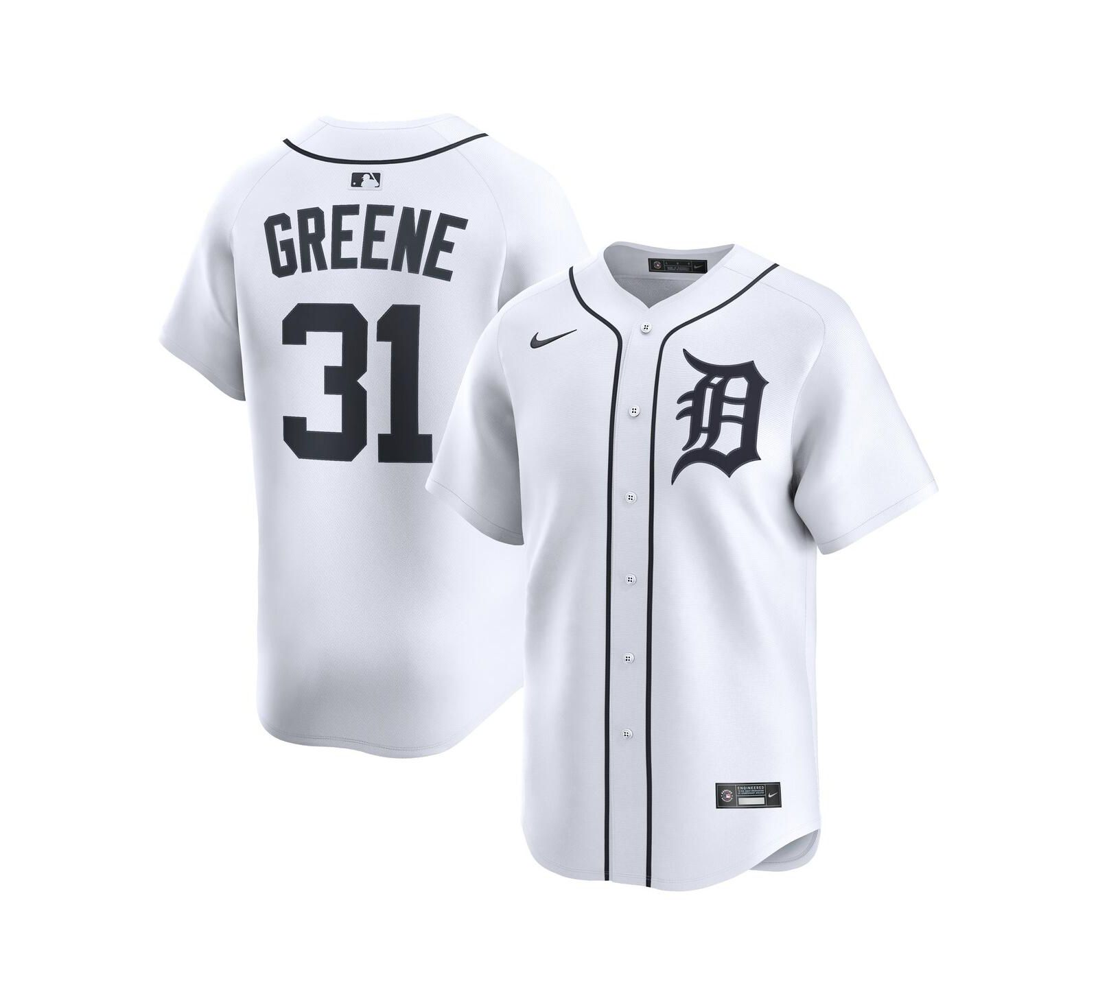 Мужская джерси Nike Riley Greene White Detroit Tigers Home Limited Player