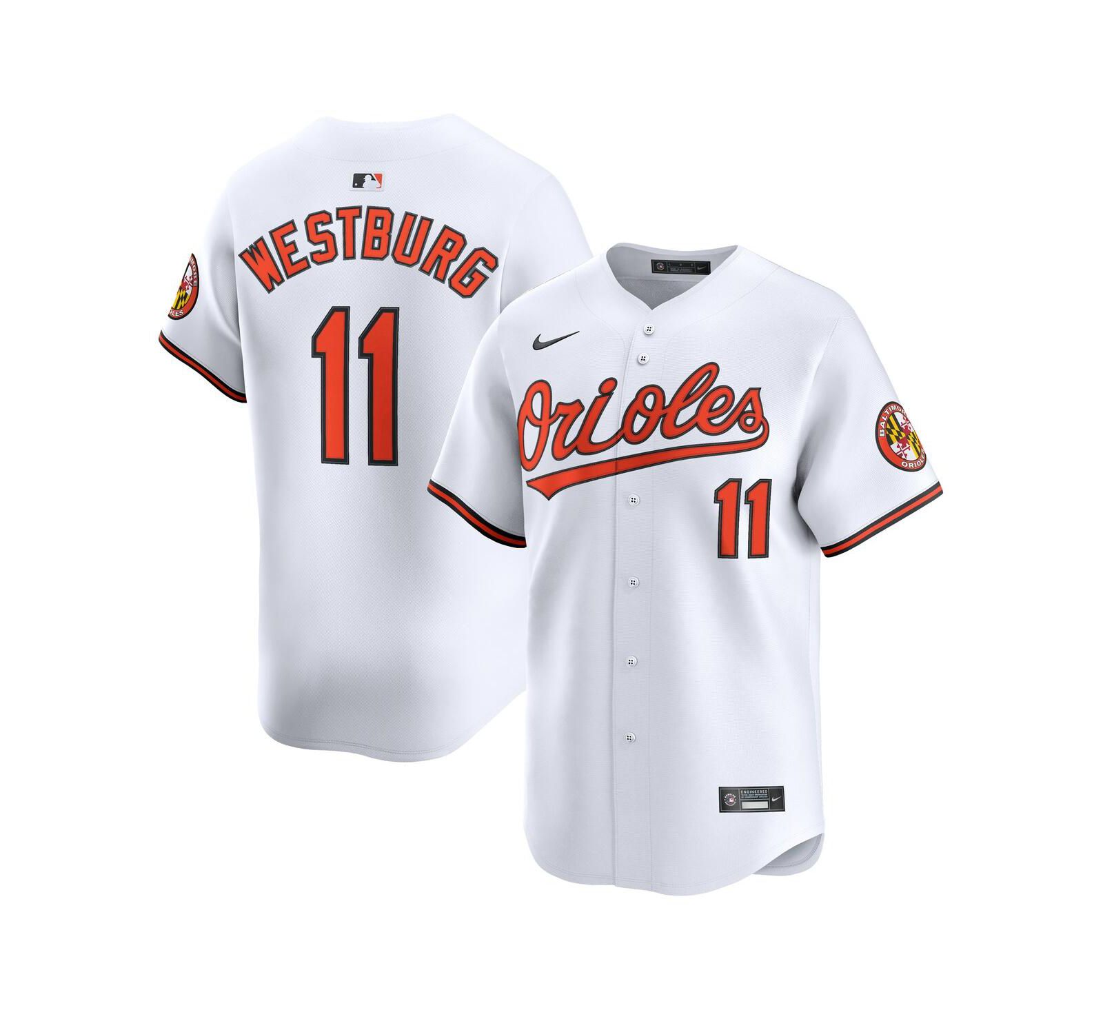 Мужская джерси Nike Jordan Westburg White Baltimore Orioles Alternate Limited Player