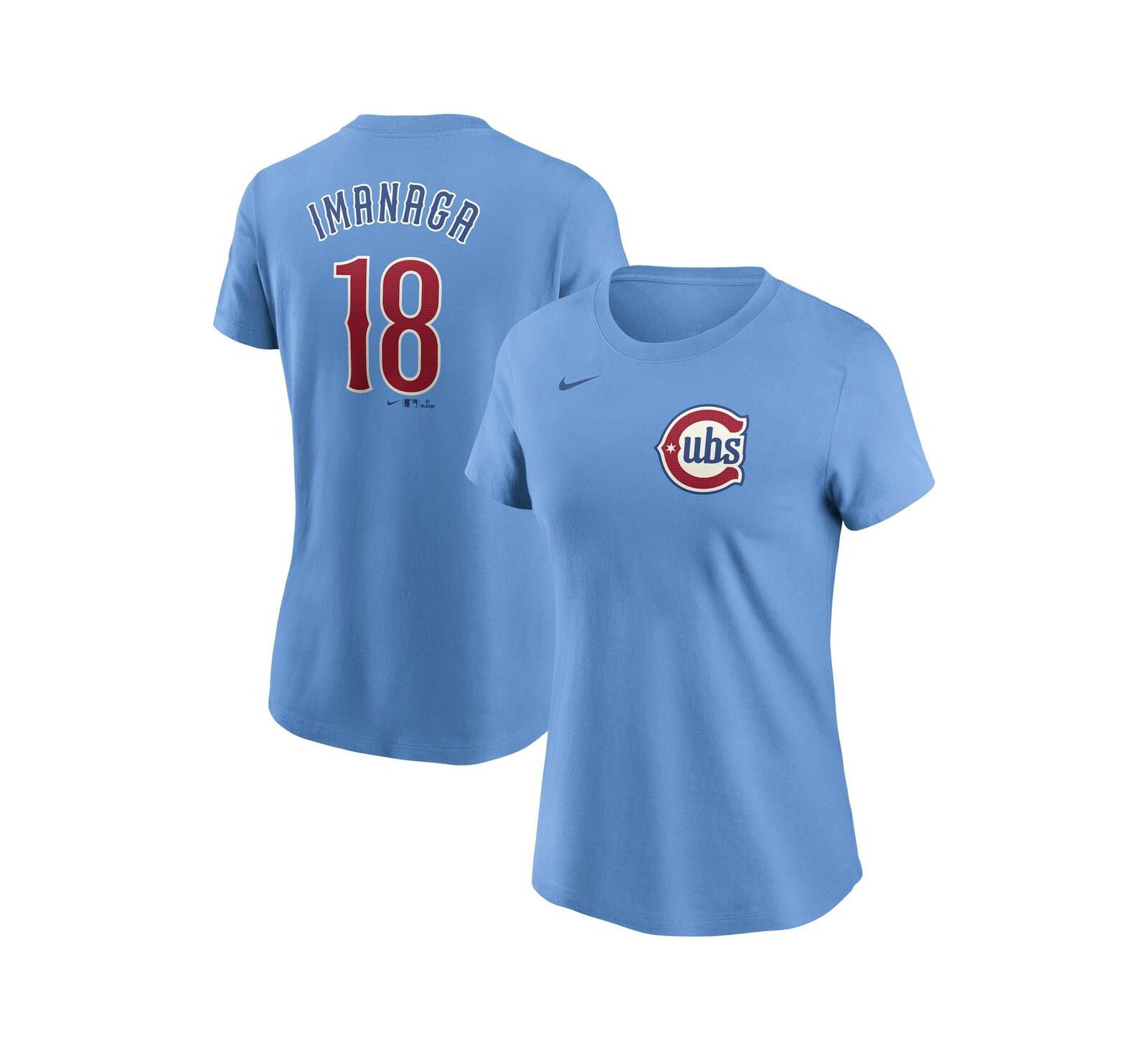 Женская футболка Nike Shota Imanaga Baby Blue Chicago Cubs Fuse Name & Number