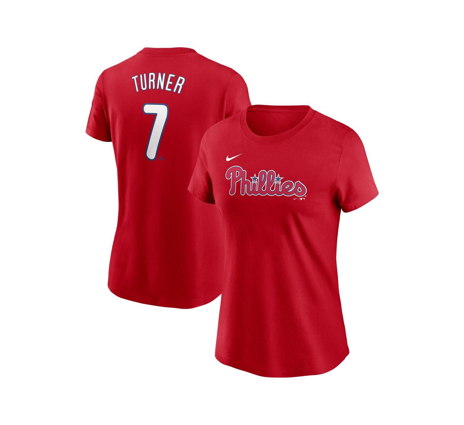 Nike Women's Trea Turner Red Philadelphia Phillies Fuse Name & Number T-Shirt