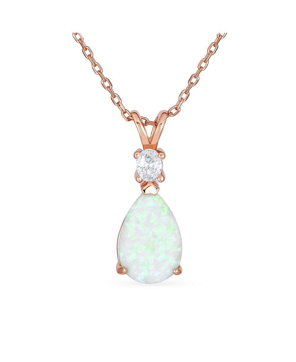 Bling Jewelry классический кулон Infinity Teardrop из опала CZ, Plated Sterling Silver