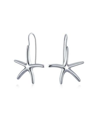 Bling Jewelry Nautical Starfish Dangle Drop Earrings Fish Hook Gold and Rhodium Plated