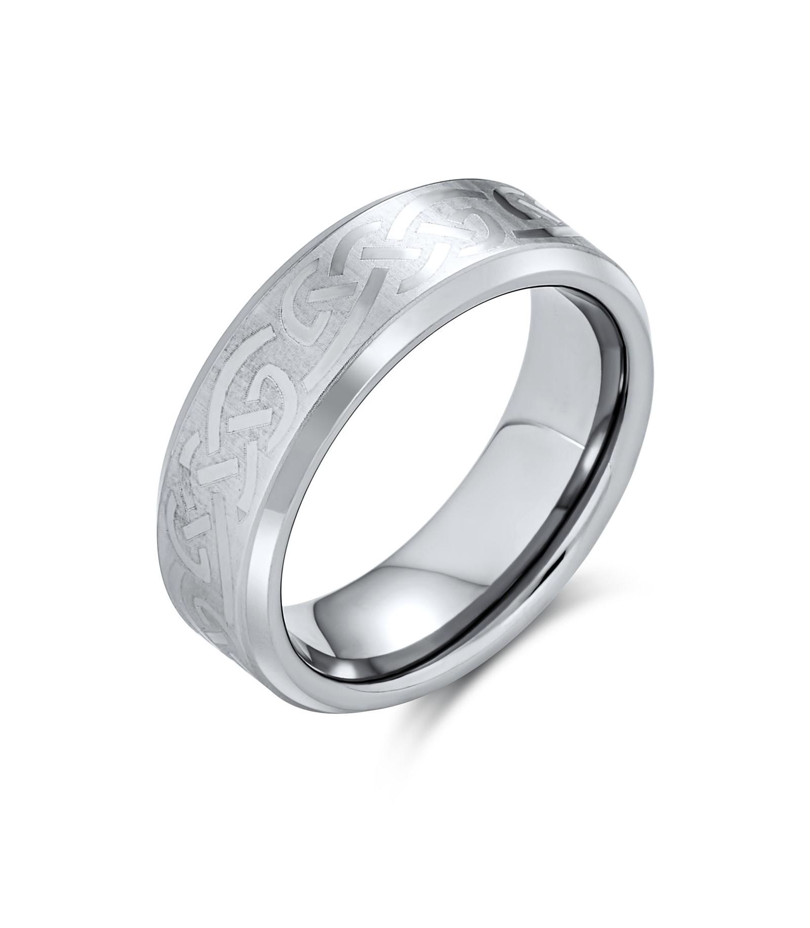 Bling Jewelry Celtic Love Knot Wedding Band Ring Titanium 7MM Matte Finish Comfort Fit