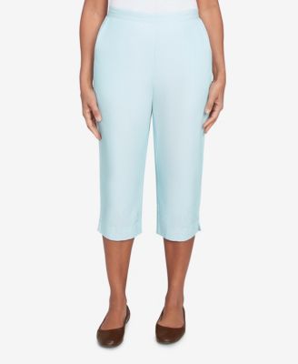 Alfred Dunner Women's St. Thomas Heat Set Embroidered Capri Pants