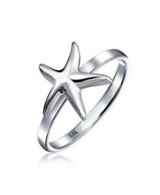 Кольцо Bling Jewelry Nautical Tropical Beach Starfish из полированного стерлингового серебра.925