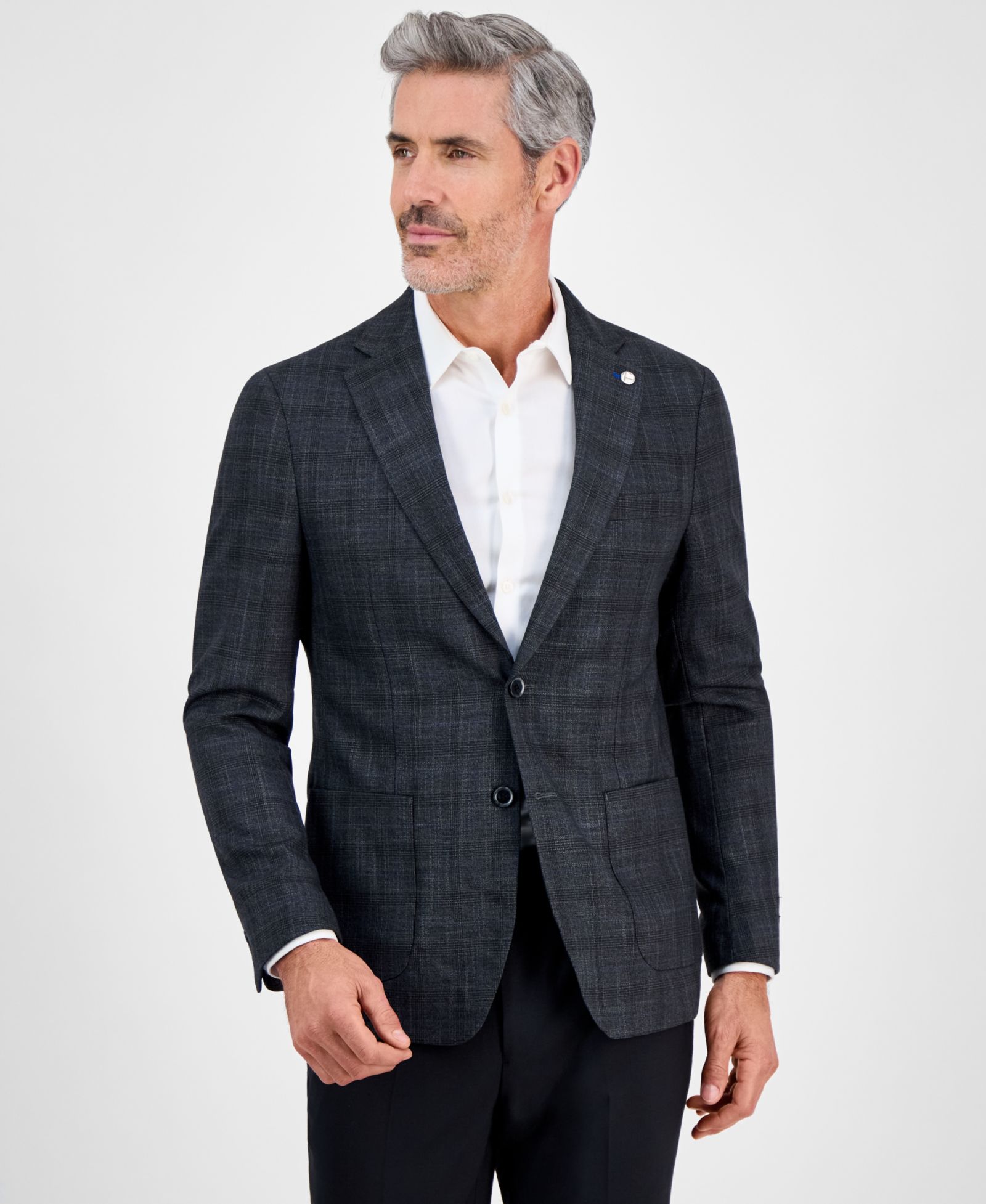 Men's Slim-Fit Plaid Stretch Sport Coat