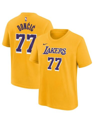 Мужская футболка Nike Luka Doncic Gold Los Angeles Lakers Icon Edition Name & Number