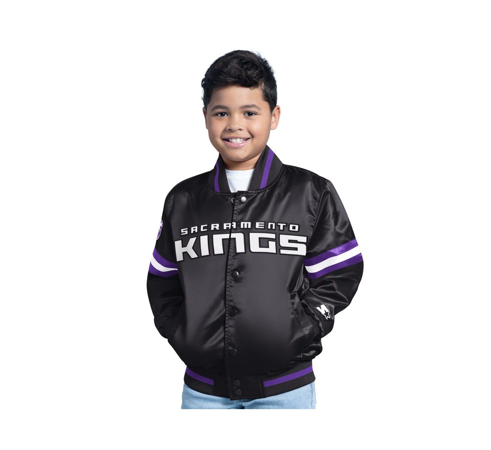 Детская куртка Starter Sacramento Kings Scrimmage Full-Snap Varsity Black
