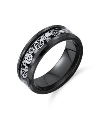 Кольцо Bling Jewelry Steampunk с инкрустацией из углеродного волокна