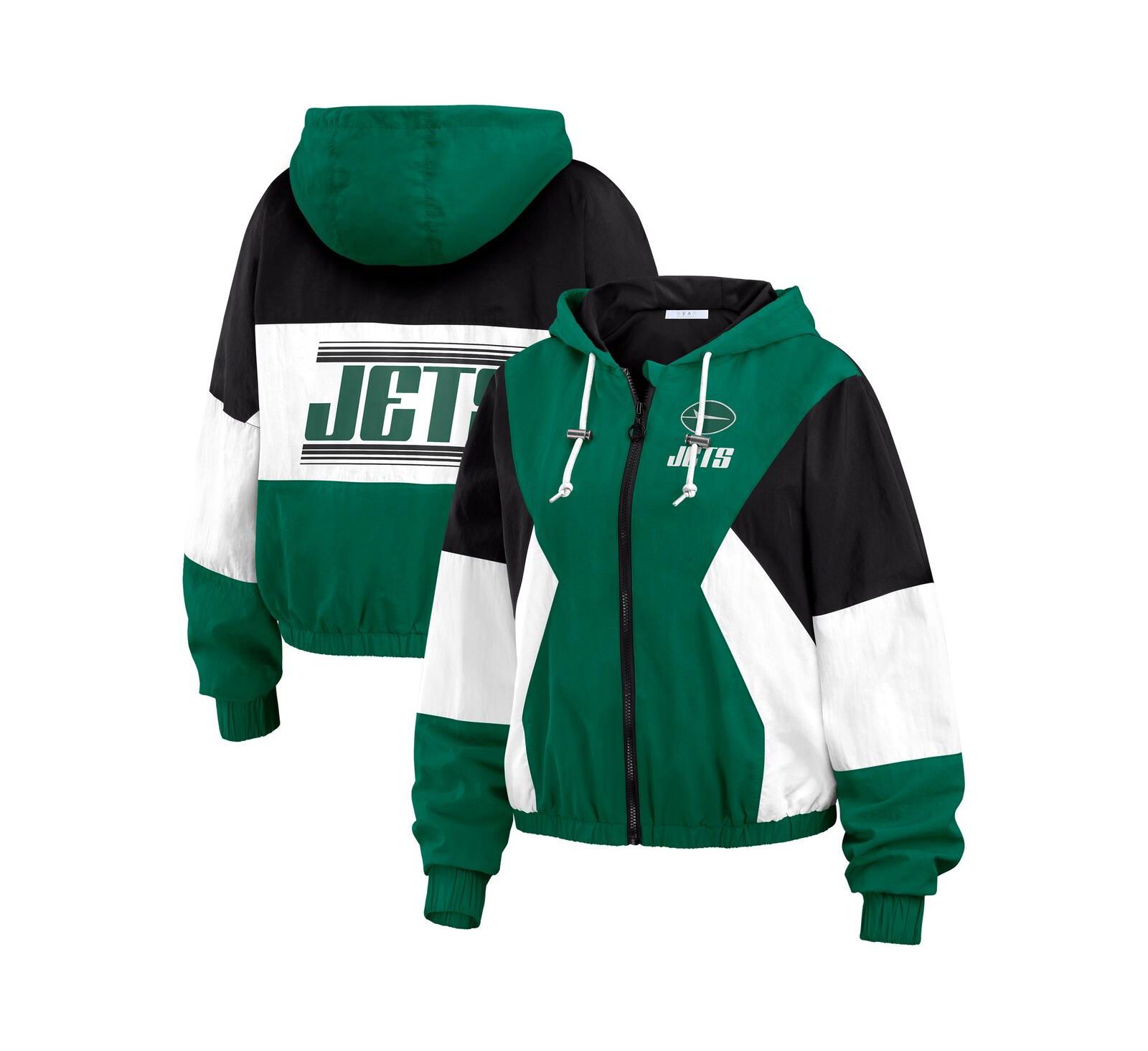 Женский ветрозащитный куртка-дождевик WEAR by Erin Andrews Green Color Block Full-Zip