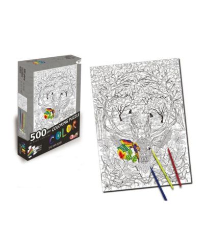 Пазл-раскраска Deer 500 Piece + 6 маркеров