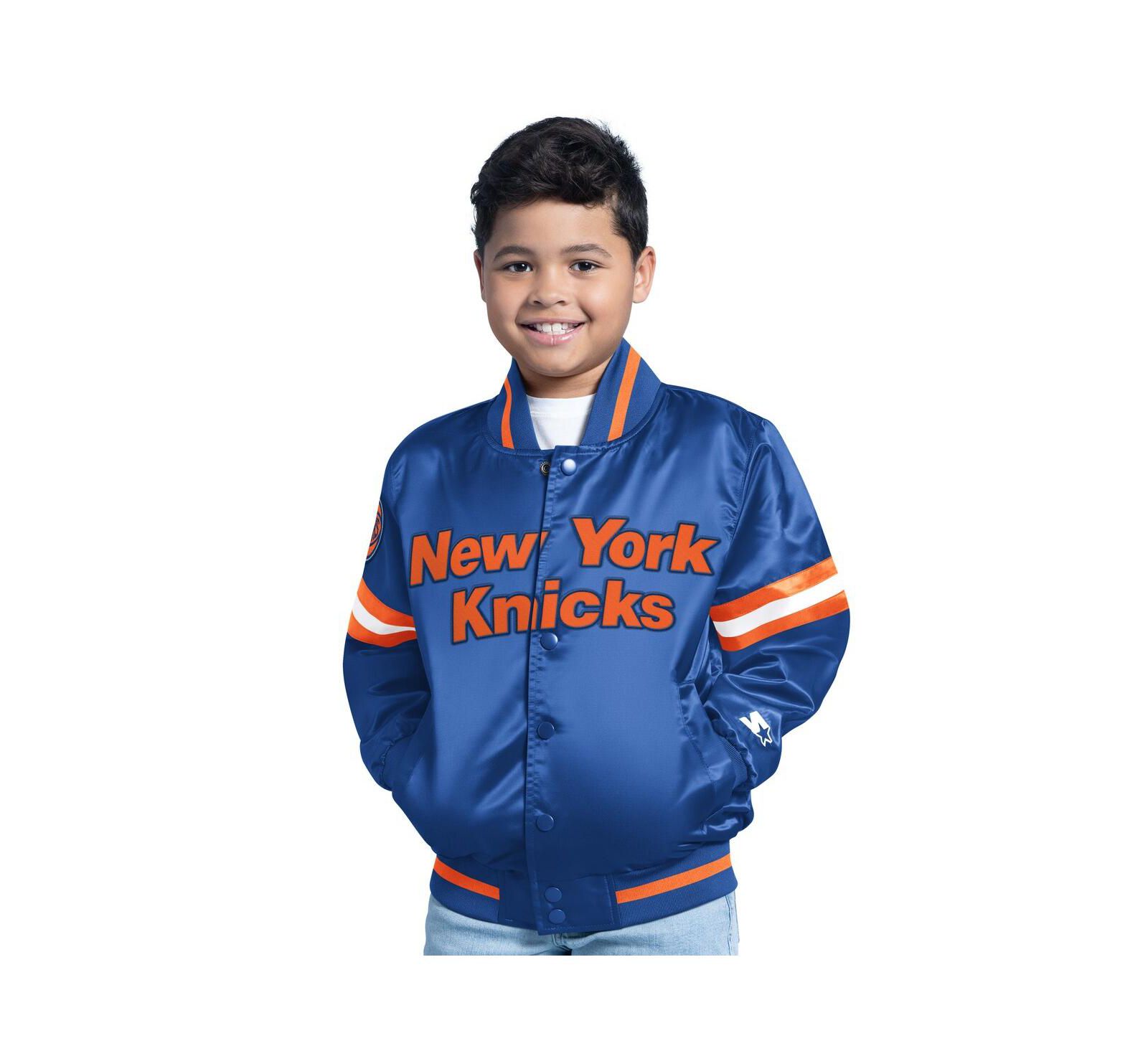 Детская куртка Starter Blue New York Knicks Scrimmage Full-Snap Varsity Jacket