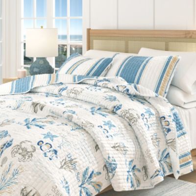 Linery & Co. двусторонний комплект стеганого покрывала с наволочками Coastal Stripe