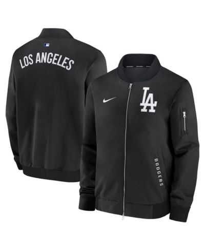 Мужская бомбер-куртка Nike Los Angeles Dodgers Authentic Collection Dugout Full-Zip, антрацитовый цвет