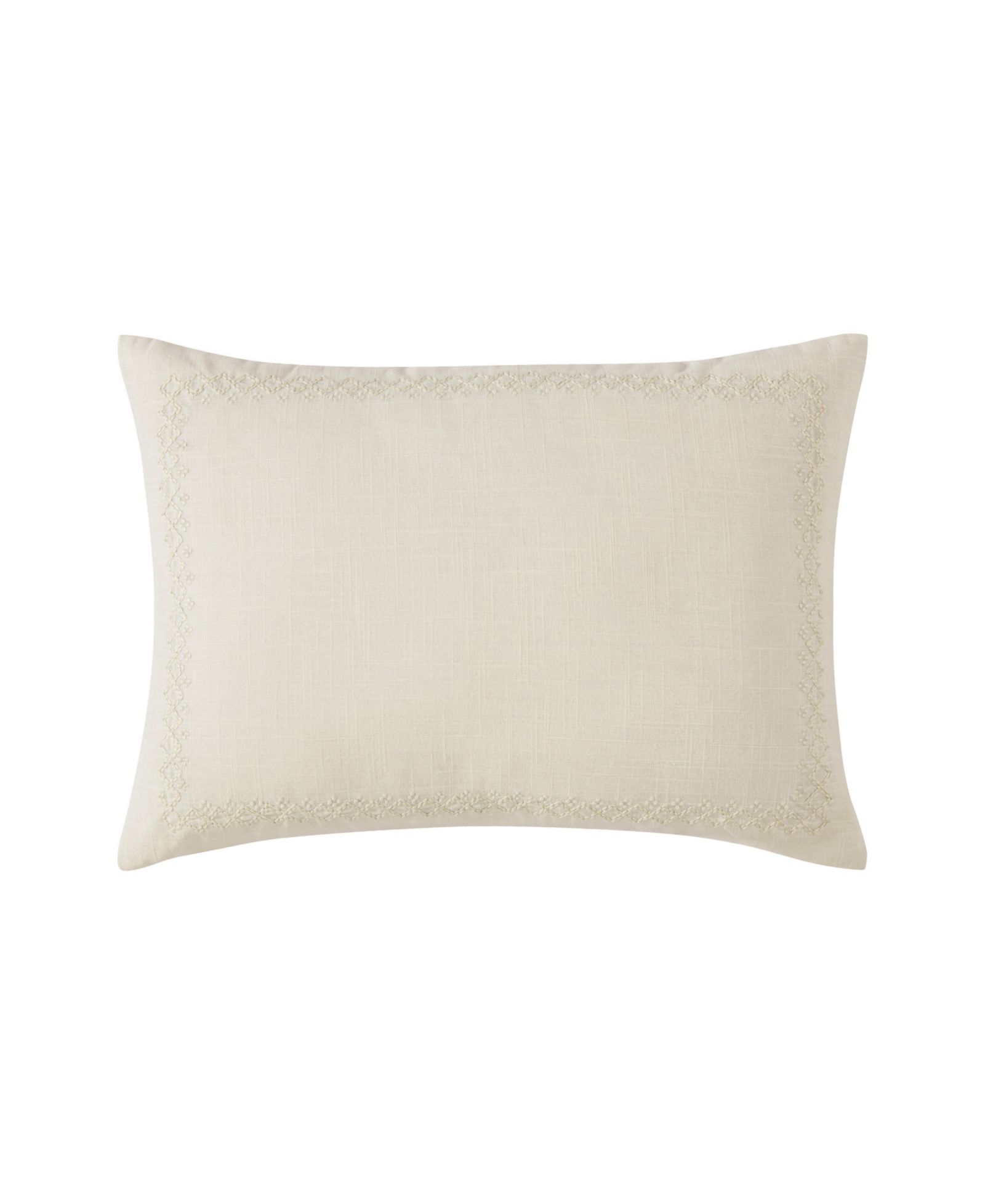 DKNY Pure Border Embroidery Decorative Pillow, 14" x 20"