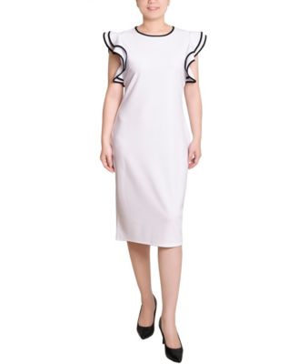 Платье NY Collection Petite с рюшем на рукавах