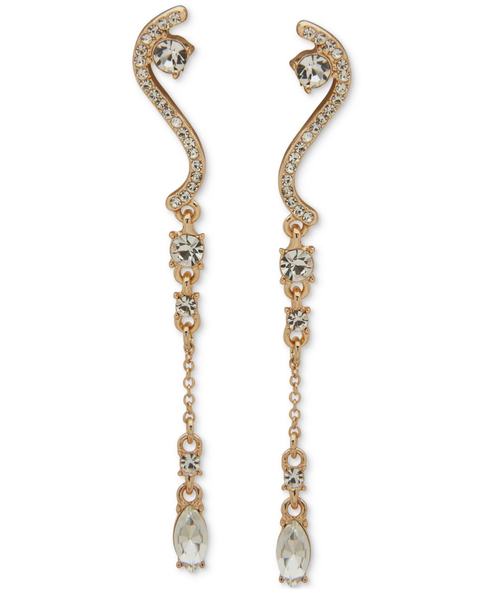 Линейные серьги Emily in Paris Gold-Tone Crystal