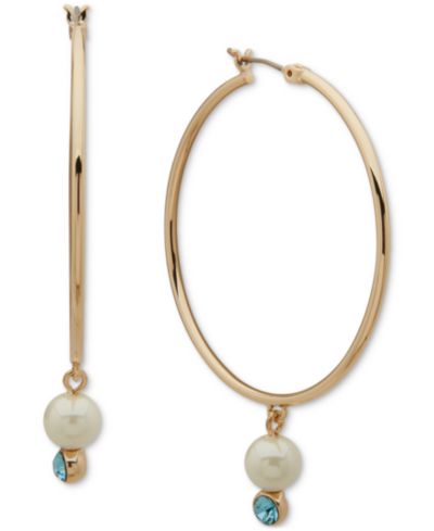 Серьги-кольца Emily in Paris Gold-Tone Multi Stone Medium, 1.88"