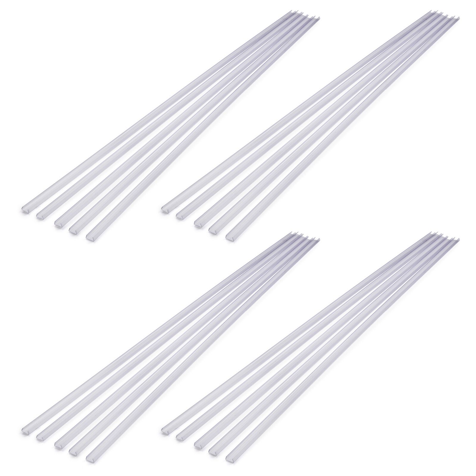DELight 3.3" Plastic U Channel System 20PCS DEL-M011M for 9/16"W Warm White Rope Light Models DEL-D50W,DEL-D100W,DEL-D150W