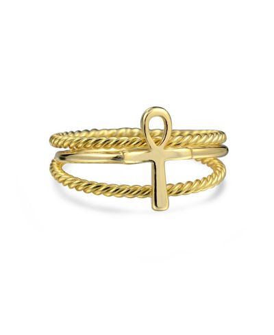 Набор колец Bling Jewelry Minimalist Ankh Cross Twisted Stackable Bands