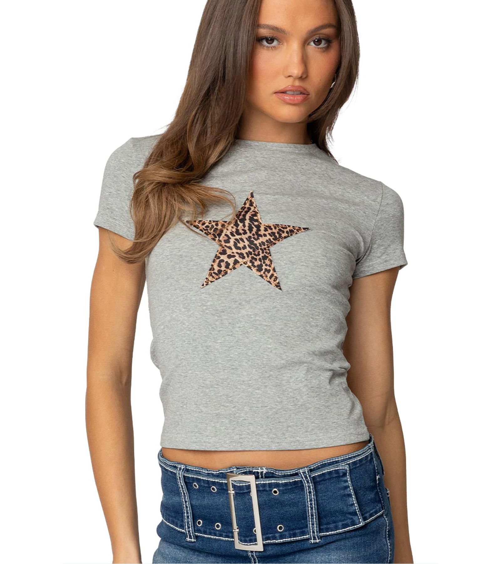 Футболка Edikted Women's Narla Leopard Star