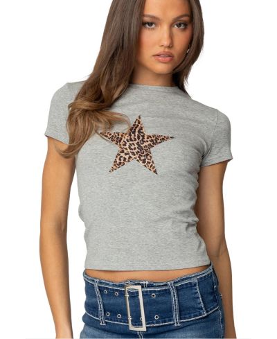 Футболка Edikted Women's Narla Leopard Star