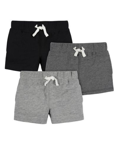 Детские трикотажные шорты Gerber 3-Pack Gray and Black, 18 Months