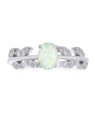 Кольцо Bling Jewelry с белым опалом и фианитами из стерлингового серебра
