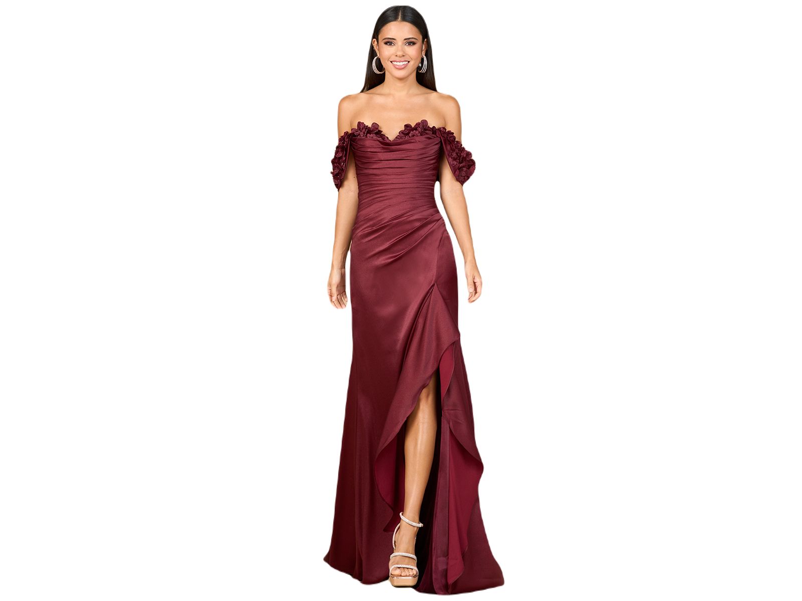 Lara Women's Off Shoulder Crepe Gown